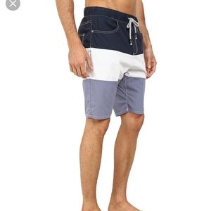 Howe Men's White Catalina Block Swim Walk Shorts